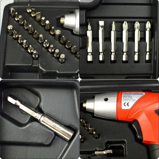 45 Pieces Cordless Electric Screwdriver Set, Rechargeable Drill with LED Light