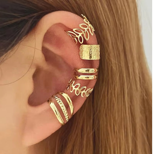 5PC C-Shape Ear Clips – Stylish No-Piercing Earrings, Comfortable Fit for Women, Perfect for Daily