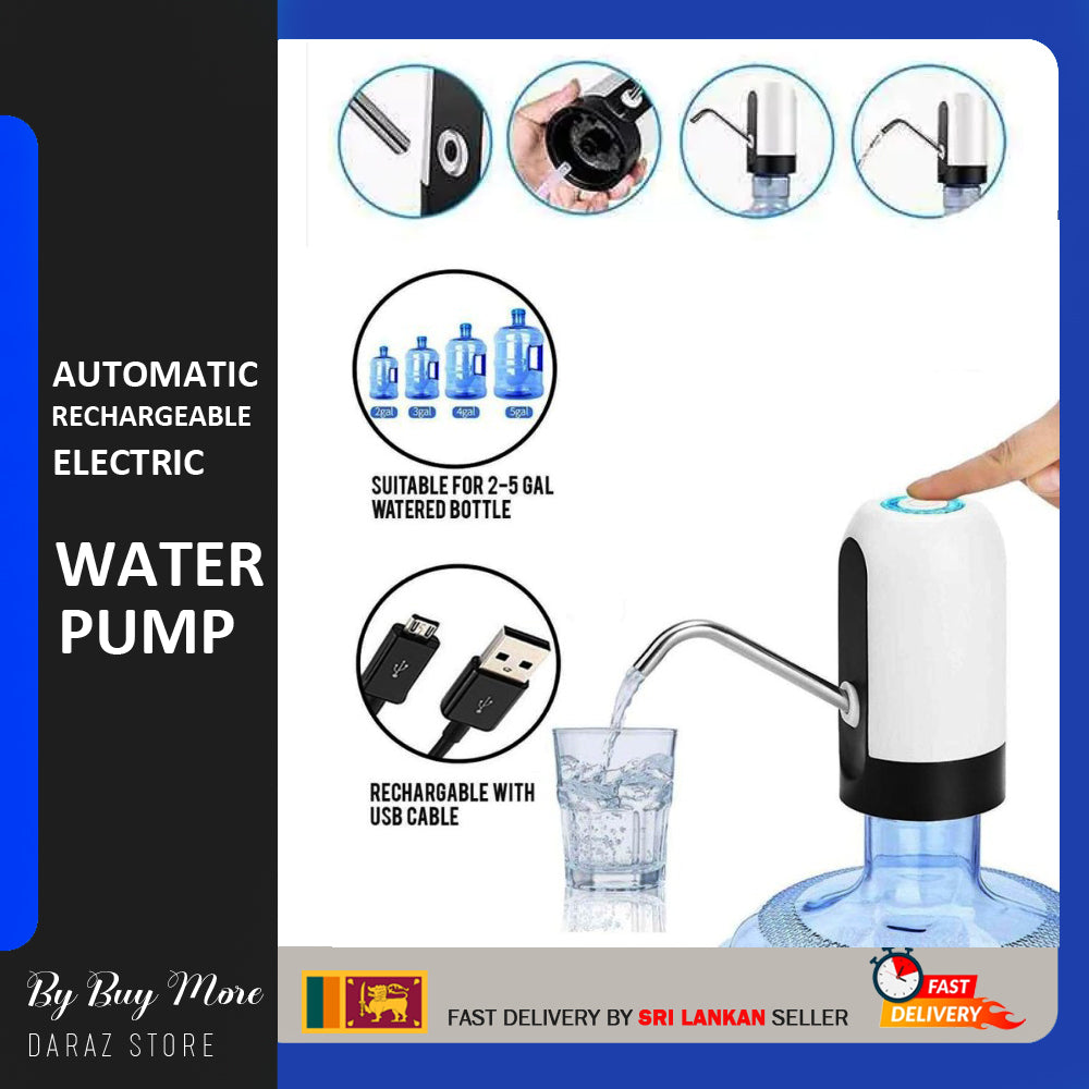 Portable Water Pump Rechargeable Electric Water Dispenser, with USB Cable for 19L and 5L Water Bottle Water Pump Automatic Touch Electric Rechargeable Dispenser