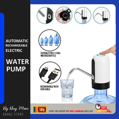 Portable Water Pump Rechargeable Electric Water Dispenser, with USB Cable for 19L and 5L Water Bottle Water Pump Automatic Touch Electric Rechargeable Dispenser