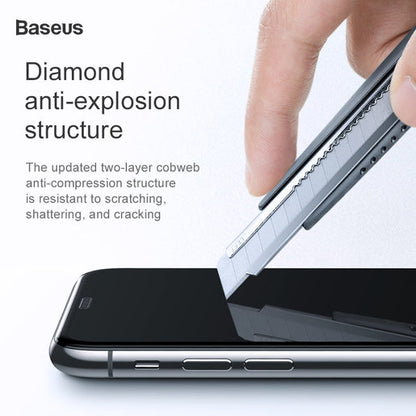 100% Genuine BASEUS Cellular Dust Prevention Tempered Glass Full Screen Protector for iPhone X / Xs ( 5.8" ) - 2Pcs Included
