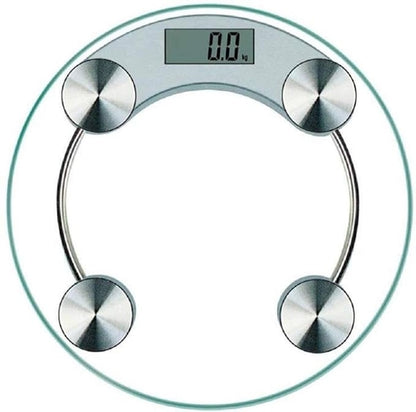 Personal Digital Weighing Scale for Body Weight, Sleek Transparent Glass Design, with LCD Display