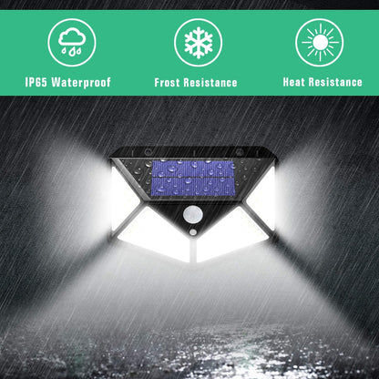 100 LED Outdoor Solar Lights | Waterproof Motion Sensor Security Wall Light (3 Modes)