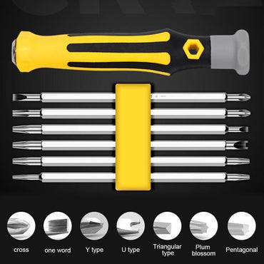 12 In 1 Magnetic Screwdriver Set Cross Flat Shaped Screwdriver Head Multifunctional Precision Tool