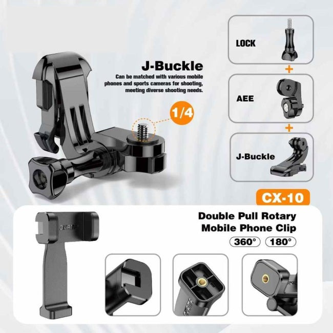 Plokama CX-10 Action Camera Chest Mount Harness Strap for Gopro Camera & Phones