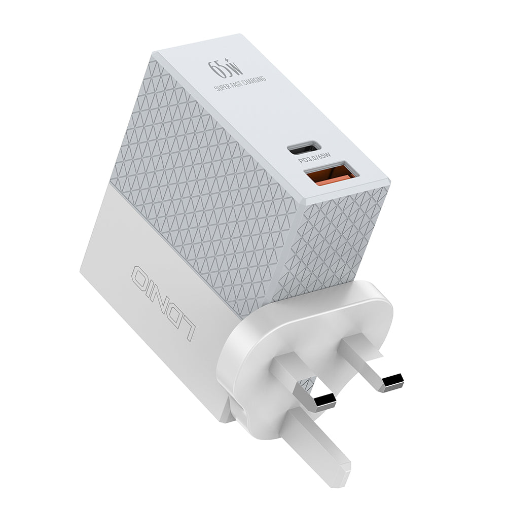 LDNIO A2620C Universal 65W Fast Charging Type-C Notebook Wall Charger Laptop Adapter With Free 1M Type-C Cable
