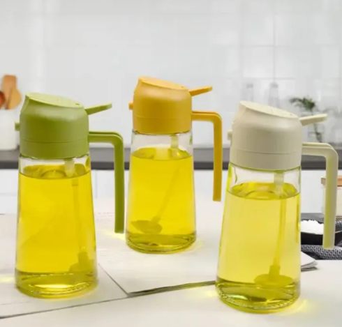 2 In 1 Spray and Pouring 500Ml Glass Oil Bottle Dispenser