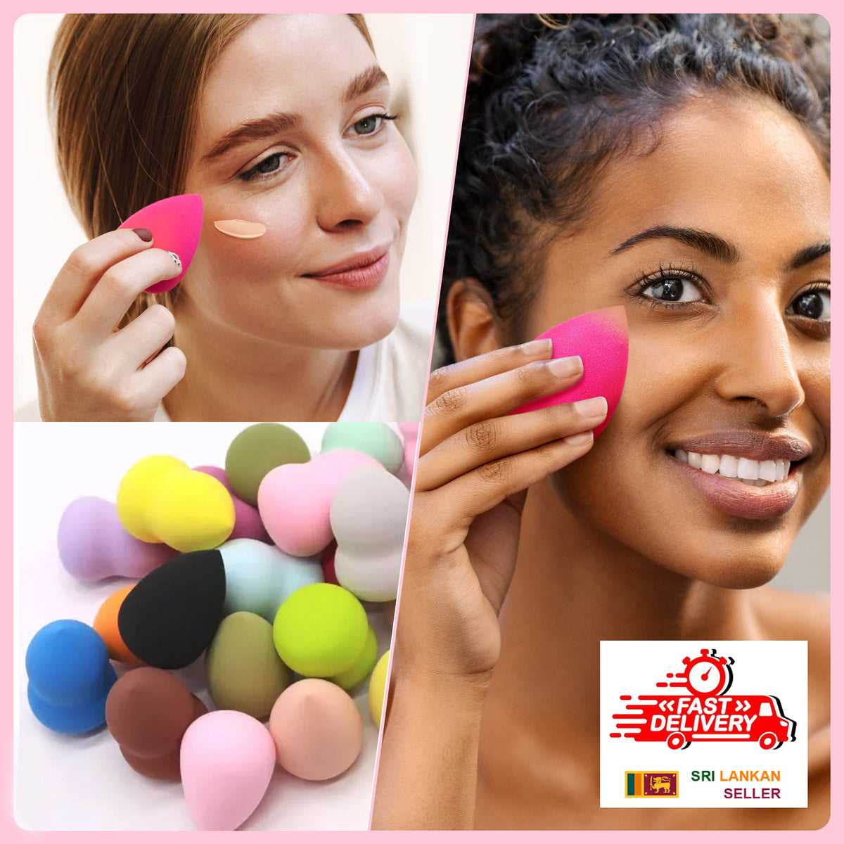 03 Pieces Makeup Sponges 3 Pack for Sensitive Skin | Wet & Dry Beauty Blender for Foundation, Cream, Powder Blenders Beauty Sponges Egg Shaped Blending Sponge Foundation Applicator Cosmetic Sponges