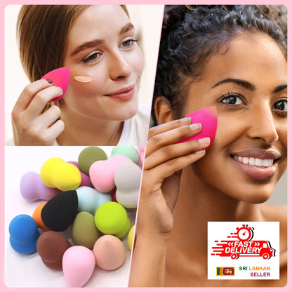 03 Pieces Makeup Sponges 3 Pack for Sensitive Skin | Wet & Dry Beauty Blender for Foundation, Cream, Powder Blenders Beauty Sponges Egg Shaped Blending Sponge Foundation Applicator Cosmetic Sponges