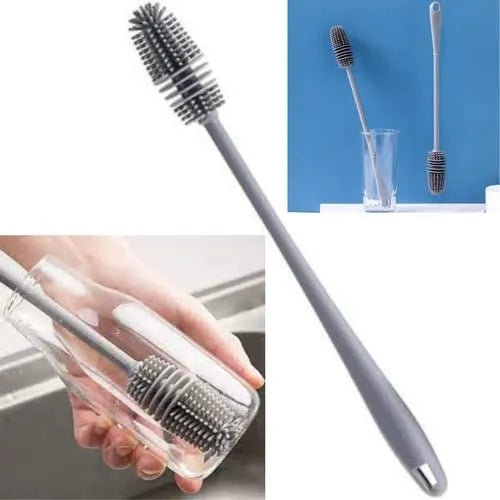 Soft Silicone Brush with Long Handle for Bottle