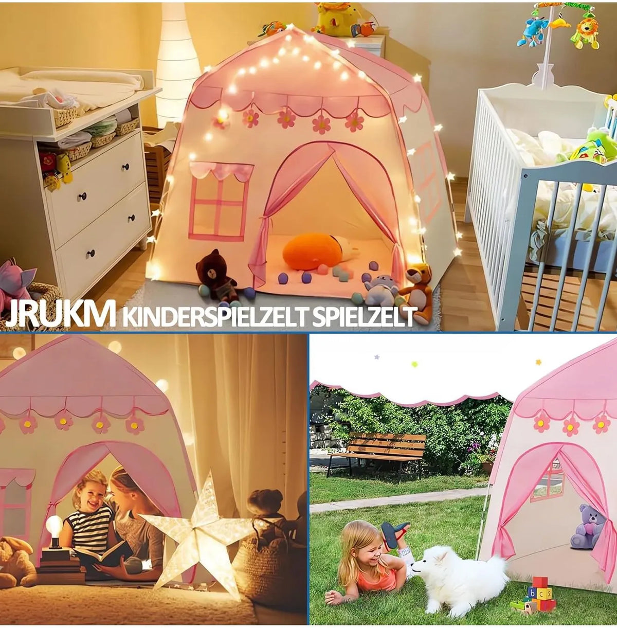 Portable Children's Folding Play Tent | Cute Wigwam & Princess Castle Decor