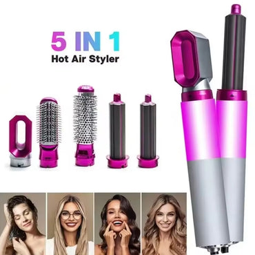 5-In-1 Multifunctional Hair Dryer & Styling Tool – Hot Air Comb with Curling Attachments