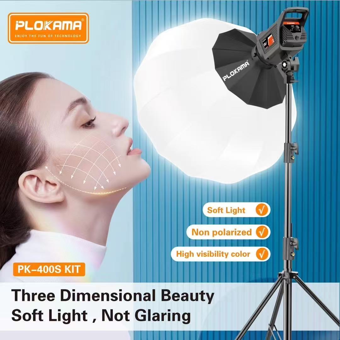 PLOKAMA PK400S LIGHT WITH 2.8M STSOFT BALLAND TRIPOD & UMBRELLA