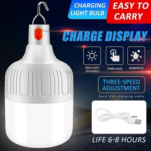 Waterproof LED Outdoor Lighting Ball Bubble Bulb Rechargeable Lamp 3 Light Mode Emergency Night, Mar