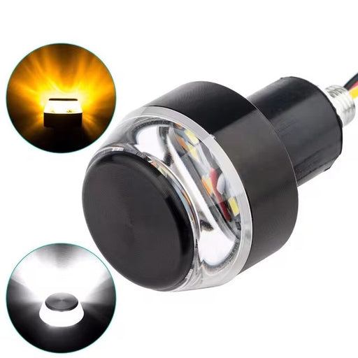 12V Motorcycle Handlebar End LED Signal Light Handle Bar Grip Side Direction Light Modified Lamp