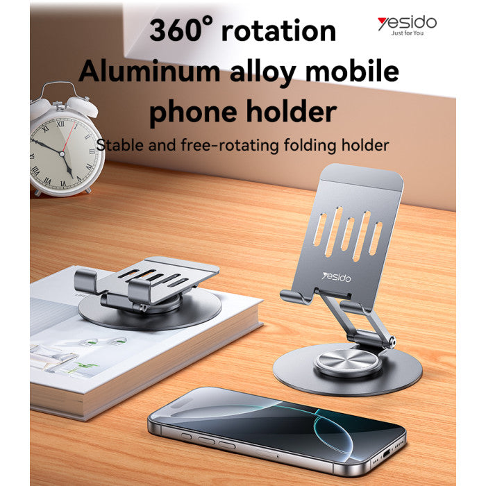 Yesido C299 360 Free-rotation Aluminum Alloy Folding Stable Mobile Table Using Phone Holder