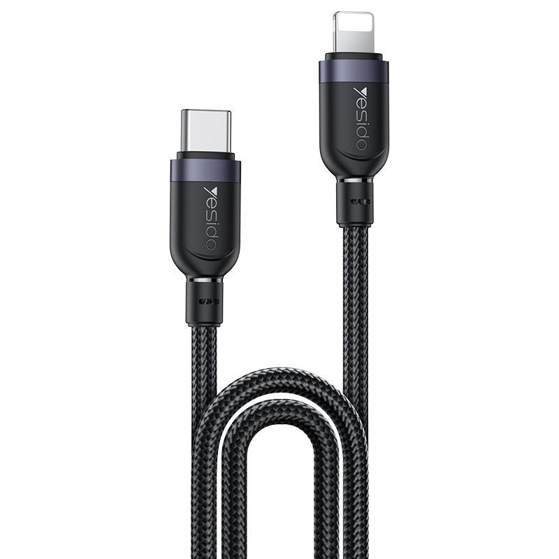 Yesido 27W Type-C to Lightning 8 Pin Aluminum Alloy Data Cable,