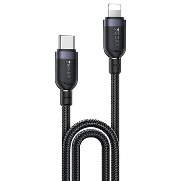 Yesido 27W Type-C to Lightning 8 Pin Aluminum Alloy Data Cable,