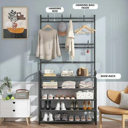 1 X 5 Tier Home Entryway Furniture Shelf Multipurpose Coat Racks and Umbrella