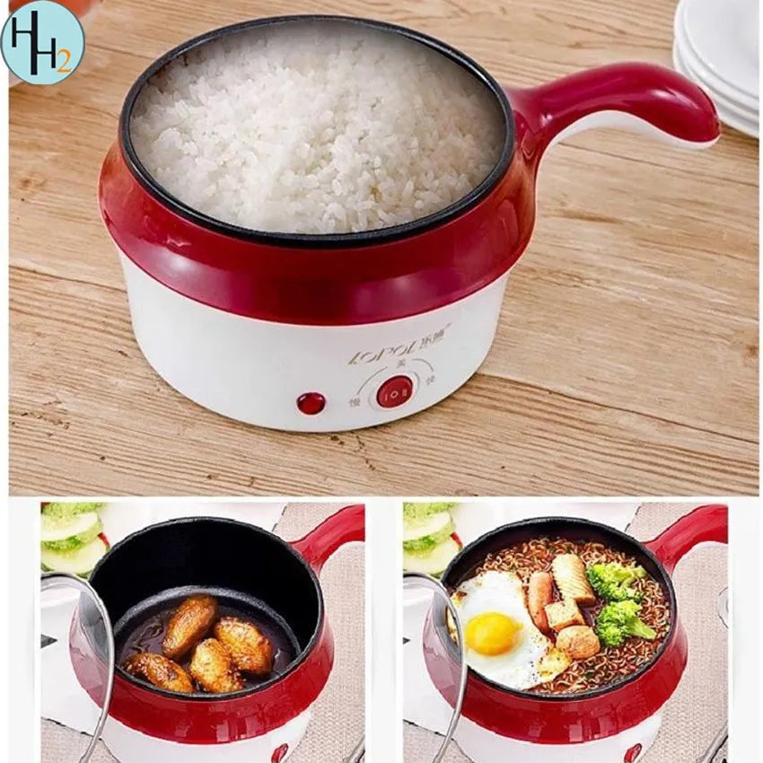 Multi-Function Portable Cooker Non-Stick Stainless Steel Electric Skillet Fry Pan Rice Cooker