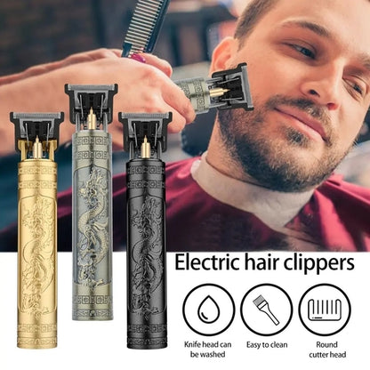 Professional Hair Clipper Dragon Electric Hair Trimmer Barber Hair Cutting Machine USB Rechargeable