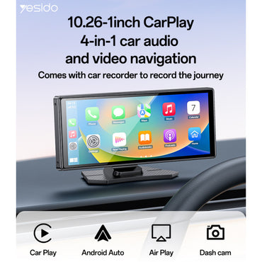 YESIDO KM19 BT5.2 HD Display Front & Rear Backup Camera 10.26inch Car Audi/video Navigation Carplay Car infotainment System