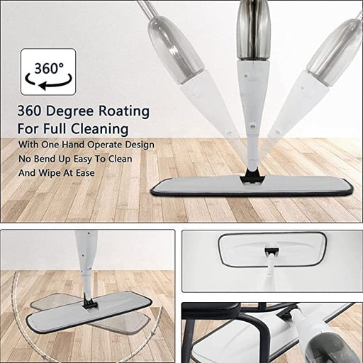 Spray Mop Set with Microfiber Washable Pad, Best 360 Degree Easy Floor Cleaning for Home & Office