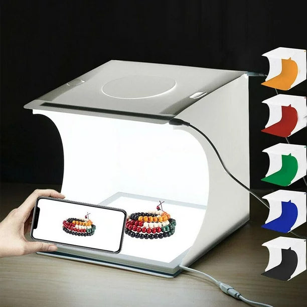 Online products Gem Photography Lighting & Studio Equipment Camera DSLR Photography Photo Light Box 20cm Mini Studio Box Kit Photography Shooting light Box with 6 color backgrounds