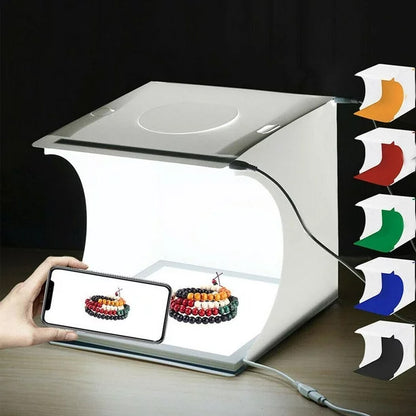 Online products Gem Photography Lighting & Studio Equipment Camera DSLR Photography Photo Light Box 20cm Mini Studio Box Kit Photography Shooting light Box with 6 color backgrounds