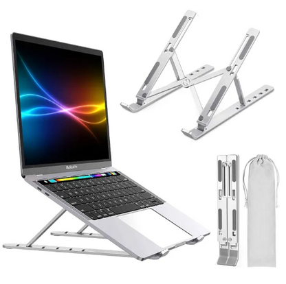 Portable Adjustable Aluminum Laptop Stand (11-15") | Foldable Ergonomic Desk Riser for Mac, Windows
