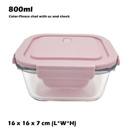 Microwave Safe Glass Containers with Lids Food Storage- (Square)