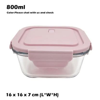 Microwave Safe Glass Containers with Lids Food Storage- (Square)