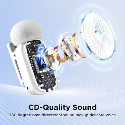 BOYA Mini 2.4Ghz Ultra Mini Wireless Microphone - Dual Wireless Microphones With Charging Case For ( Andriod Type-C and  phone IOS )
