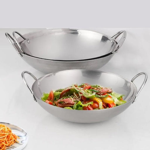 Stainless Steel Wok Pan with Handles,Fry Pan, Thachchi