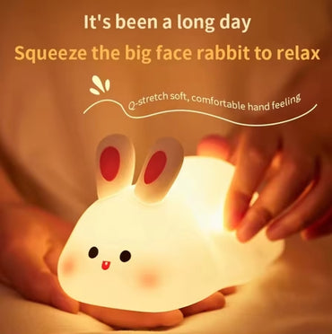LED Night Lights Cute Sheep Rabbit Silicone Lamp USB Rechargeable Timing Bedside Decor Kids Baby
