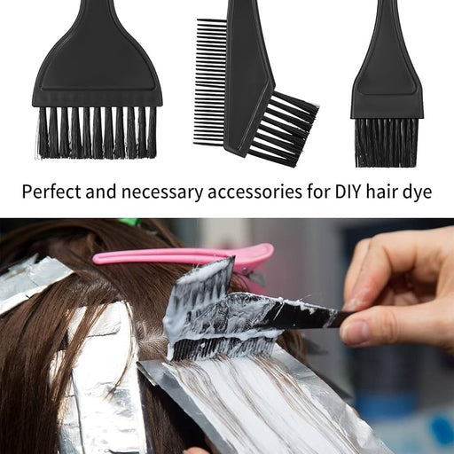 Set of 4 Hair Dye Brushes/Disposable Neck Tape for Hair Color, Hair Dye Comb for DIY Hair Dye Salon