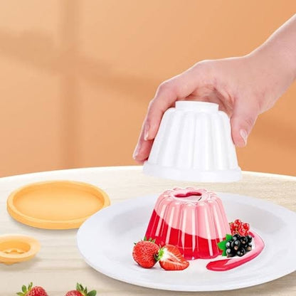 Traditional Jelly, Pudding Moulds with Lid-4 Pcs Set