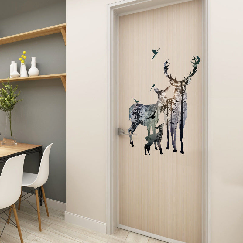 Mirror Dear Wall Deco Beautiful Sticker Butterfly Bird sticker plants room wallpaper bedroom nursery window wall decoration