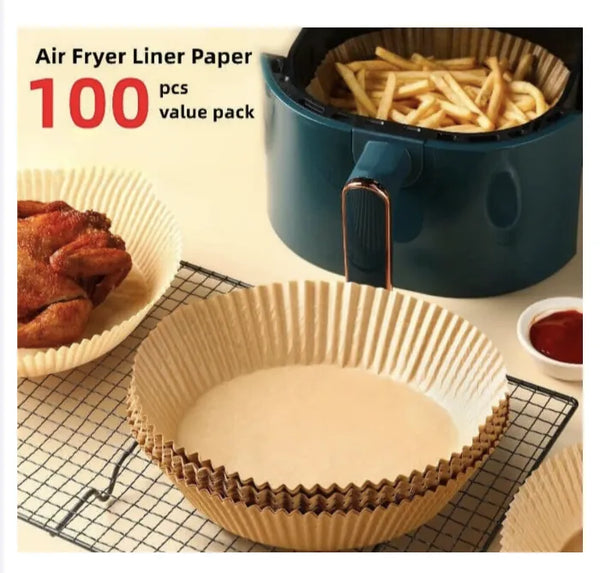 100PCS Disposable Air Fryer Parchment Paper Baking Oil-Proof Liner Non-Stick for Baking and Roasting