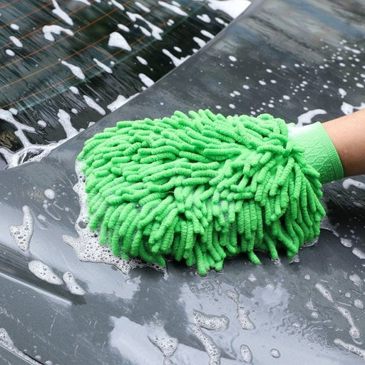 Double Sided Microfiber Washing Hand Gloves Cleaning Gloves 1Pc