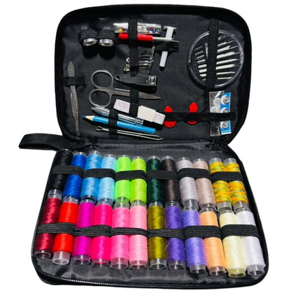90Pcs Compact Travel Sewing Kit with Assorted Threads, Needles, Scissors - Essential Repair Supplies
