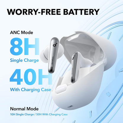 Soundcore by Anker Liberty 4 NC Wireless Earbuds, 98.5% Noise Reduction, Adaptive Noise Cancelling to Ears and Environment, Hi-Res Sound, 50H Battery, Wireless Charging, Bluetooth 5.3