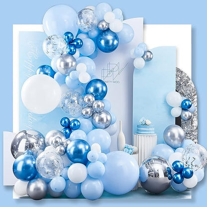 FREE 12 PCS 3D BUTTERFLY WITH Complete Set 104-Piece Premium Blue Balloon Garland Kit for Party Decoration, Unisex Balloon Arch Set for All Ages