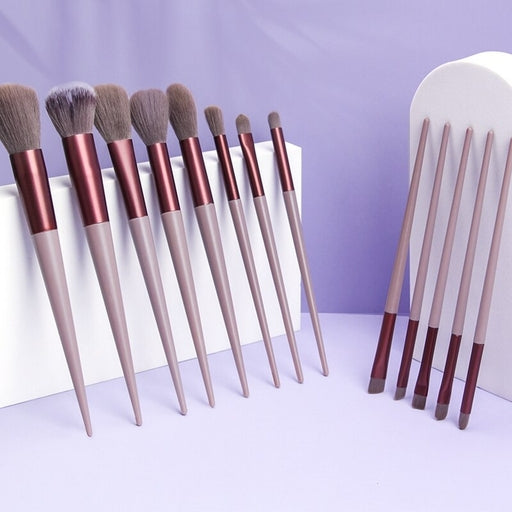 13Pcs Makeup Brush Set with Storage Bag, Soft Bristle Foundation, Eyeshadow, Blush & Highlighter