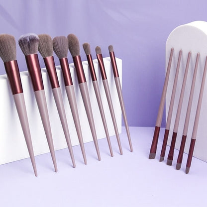 13Pcs Makeup Brush Set with Storage Bag, Soft Bristle Foundation, Eyeshadow, Blush & Highlighter