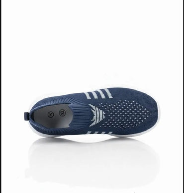 Women's Slip-on Knit Sports Shoe - Navy Lightweight Trainer