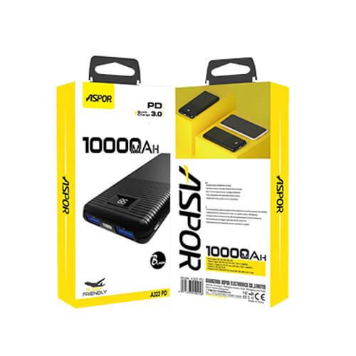 Aspor A322 Fast Charging Power Bank 10000mah Dual USB
