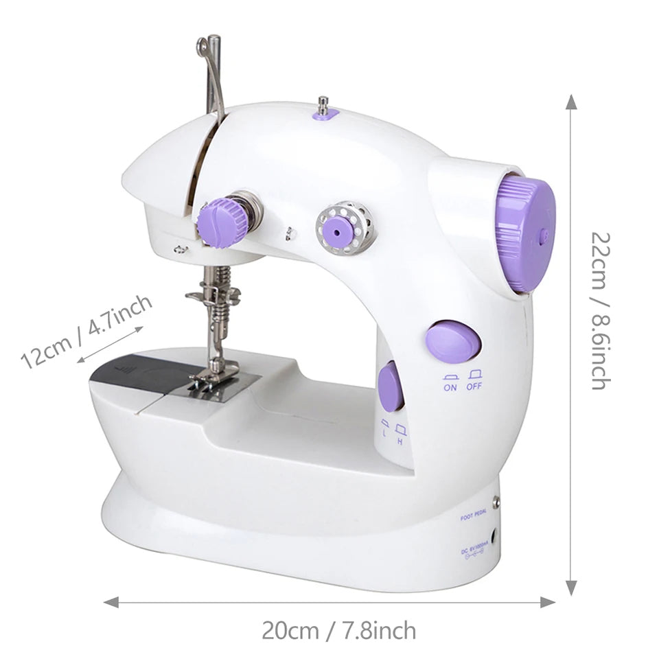 Mini Portable Sewing Machine Portable Electric Sewing Machines with Light and Speed Control for Beginner DIY Home Sewing Accessories