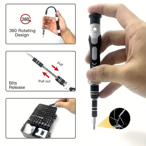 115-In-1 Magnetic Precision Screwdriver Repair Kit for Phones, Laptops & Electronics