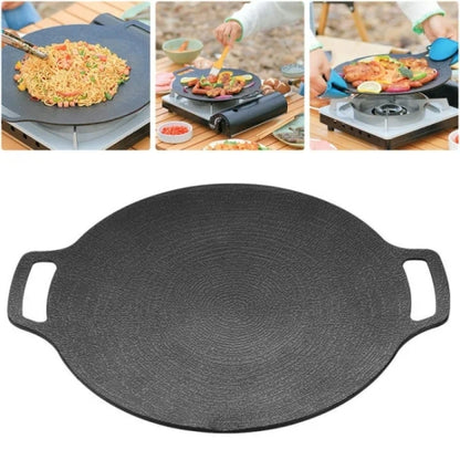 Korean Round BBQ Grill Plate Grill Non Stick Round Baking Pan 32Cm